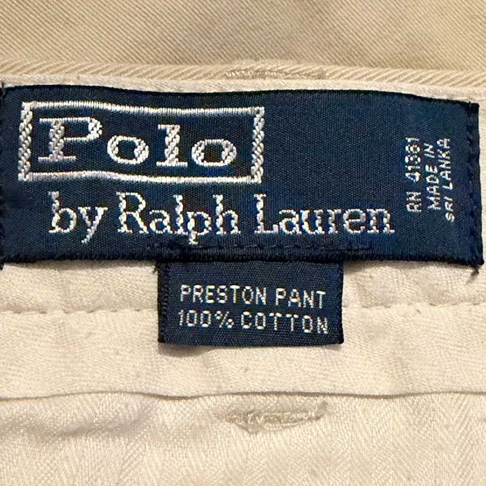 Polo Ralph Lauren Preston Pant Mens 36x32 Khaki Tan Cotton Chino Straight Leg